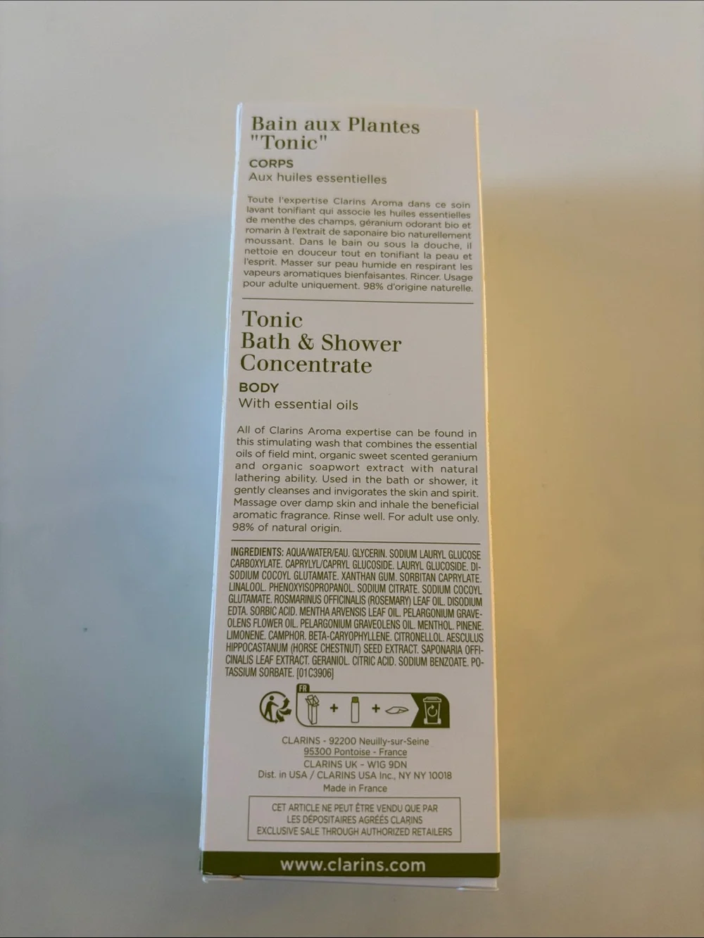 Clarins tonic bath